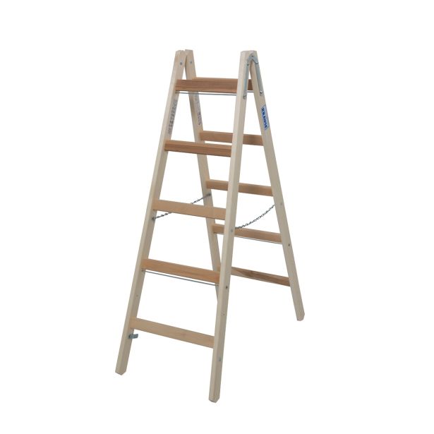 PROSTOSTOJEČA LESTEV KRAUSE STABILO 2X5 STOPNIC LESENA 1.4M