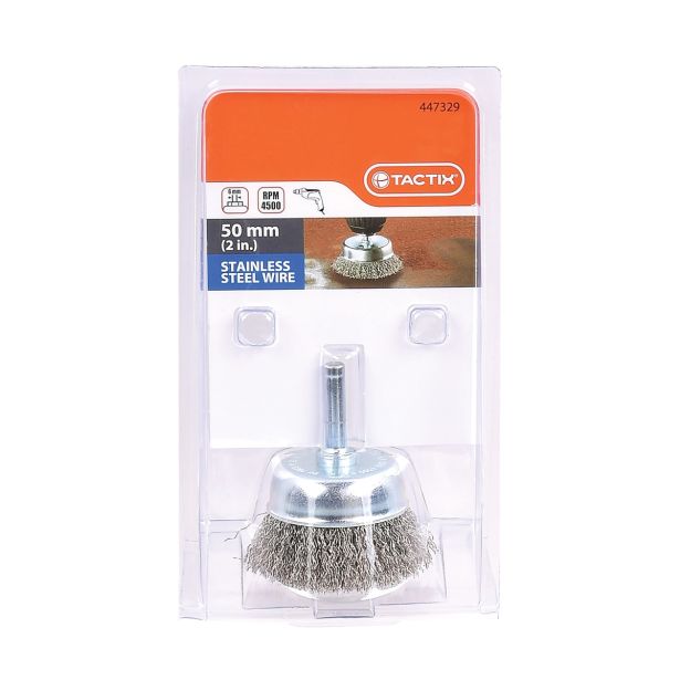 ŽIČNA ČELNA ŠČETKA Z OSJO TACTIX 50MM INOX 0.30MM OS 6MM