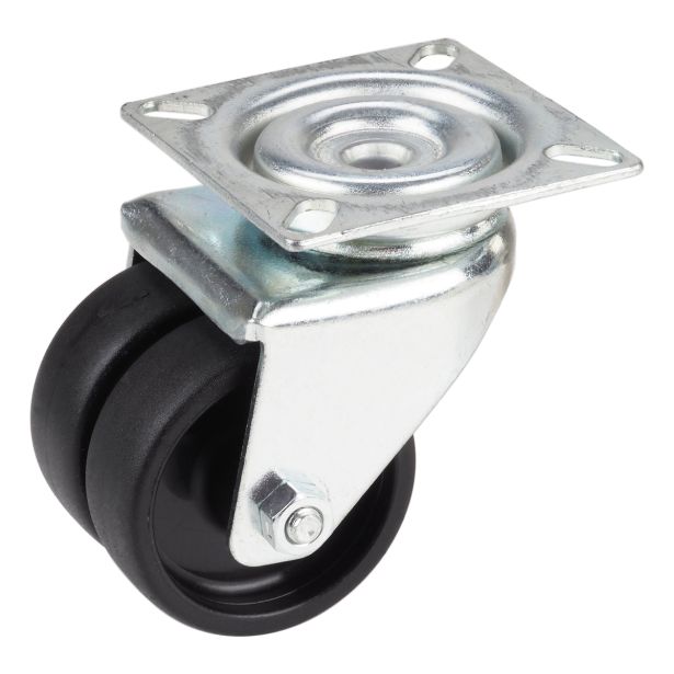 KOLO Z GIBLJIVO VILICO DÖRNER + HELMER 50X19MM PLOŠČA 60X60MM DVOJNO PVC KOLO