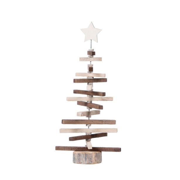 NOVOLETNA JELKA GLOSSTYLE 52 CM RJAVA-BELA LESENA