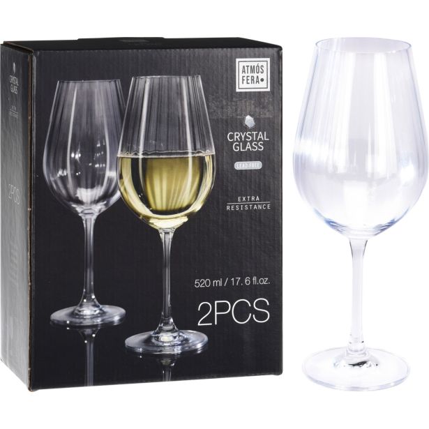 KOZAREC ZA VINO, 520 ML, SET 2/1, KRISTALIN