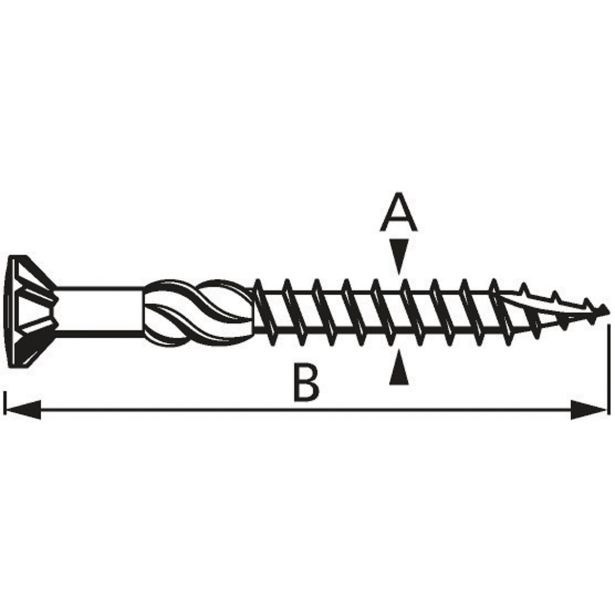 VIJAK ZA LESENE KONSTRUKCIJE 5.0X60 C1 T25 ZA TERASE V ZAVITKU JE 100 KOS