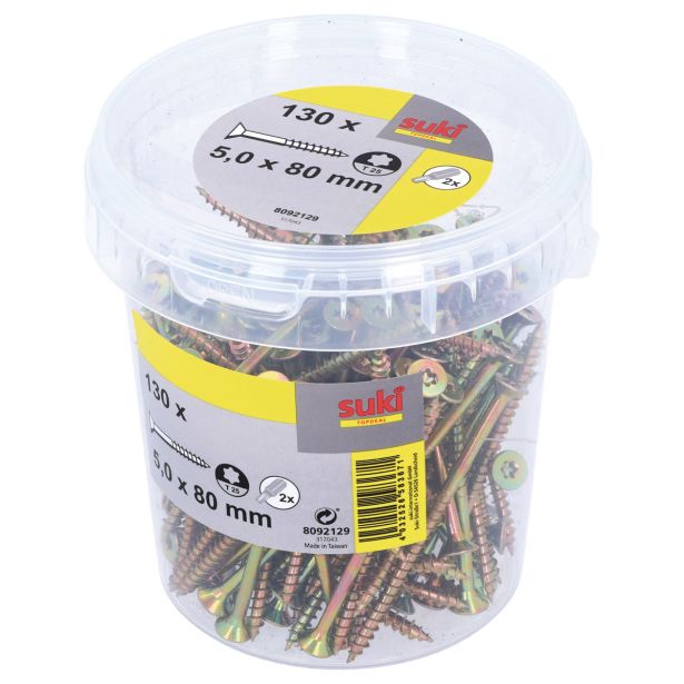 UNIVERZALNI VIJAK 5.0X80 A2G T25 PT + 2 NASTAVKA V ZAVITKU JE 130 KOS