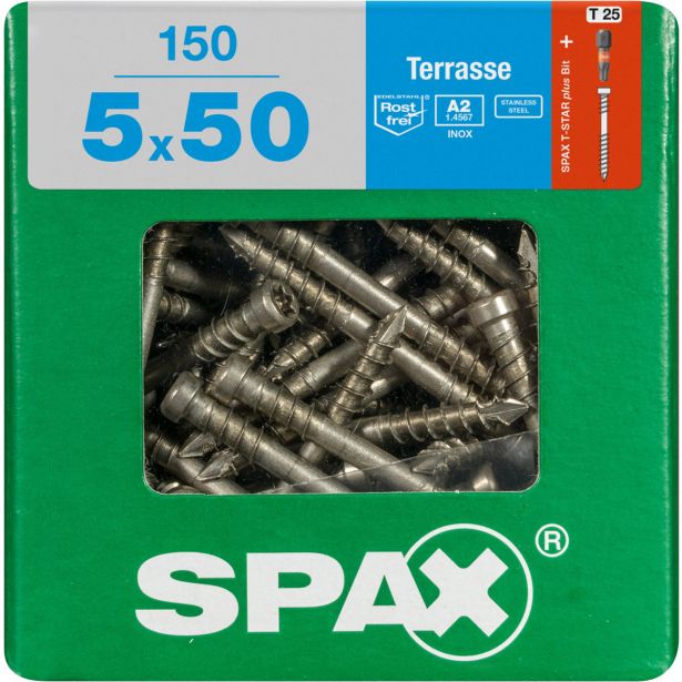 VIJAK ZA TERASO SPAX 5X50 A2 V ZAVITKU 150 KOS