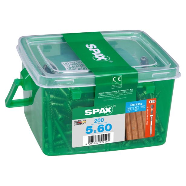 VIJAK ZA TERASO SPAX 5X60 A2 V ZAVITKU 200 KOS