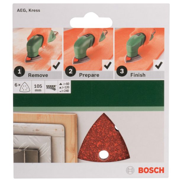 DELTA/VEČNAM BRUSNI LIST BOSCH 6-DELNI SET C430 RDEČ 105 MM K60/120/240