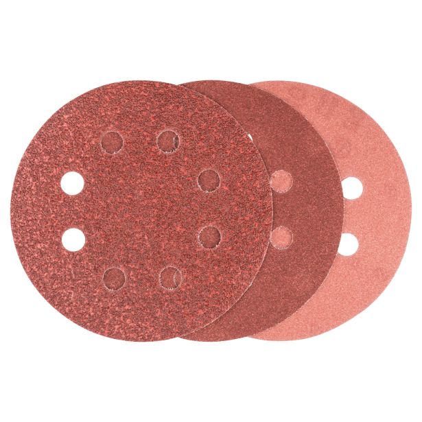 SAMOPRITRILNI BRUSNI DISK BOSCH 6-DELNI SET C430 RDEČ 125MM K60/120/240 8LUKENJ