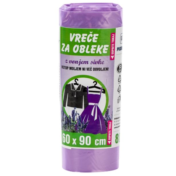 GOSPODINJSKA VREČKA PISKAR 60X90 CM ZA OBLEKO 8/1 SIVKA