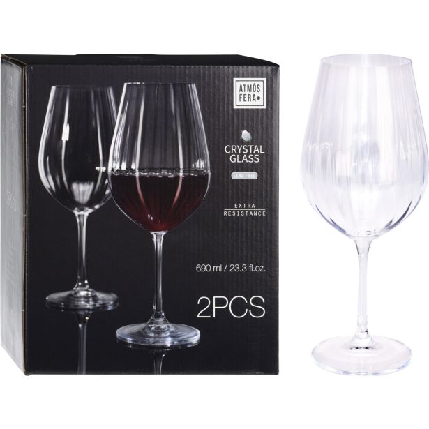 KOZAREC ZA VINO, 690 ML, SET 2/1, KRISTALIN