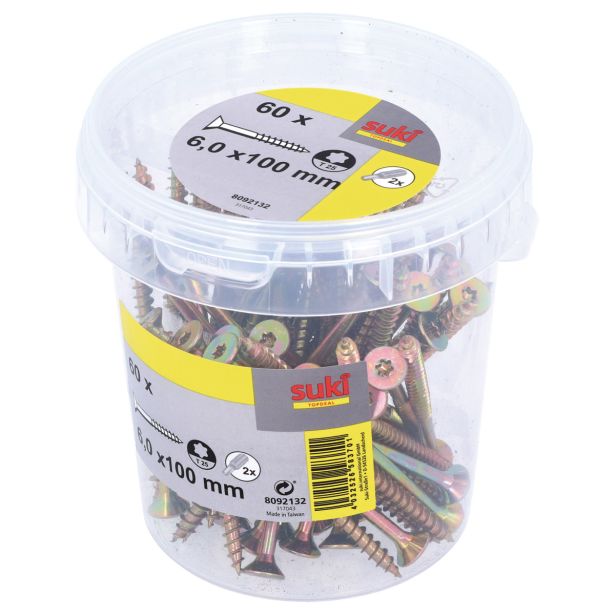 UNIVERZALNI VIJAK 6.0X100 A2G T25 PT + 2 NASTAVKA V ZAVITKU JE 60 KOS