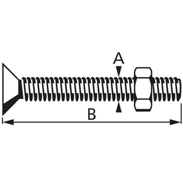 KOVINSKI VIJAK DIN 965 6X60 A2F Z MATICO V ZAVITKU JE 30 KOS