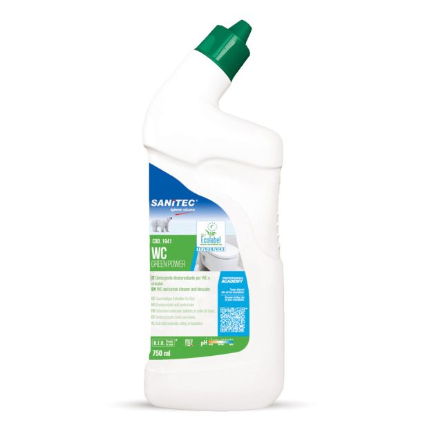 ČISTILO ZA WC, KOPALNICO SANITEC 750 ML, GREEN POWER GEL