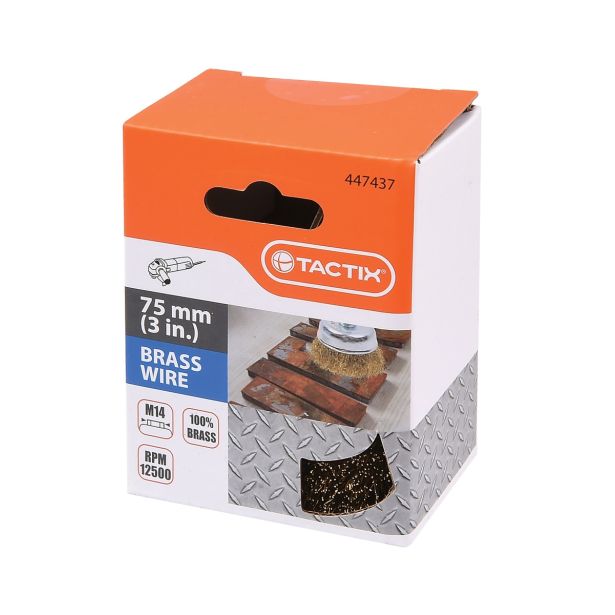 SKODELASTA ŽIČNA ŠČETKA TACTIX 75MM NAVOJ M14 MS 0.30MM