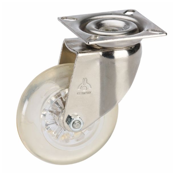 KOLO Z GIBLJIVO VILICO DÖRNER + HELMER 75X23MM POLIURETAN, KROM