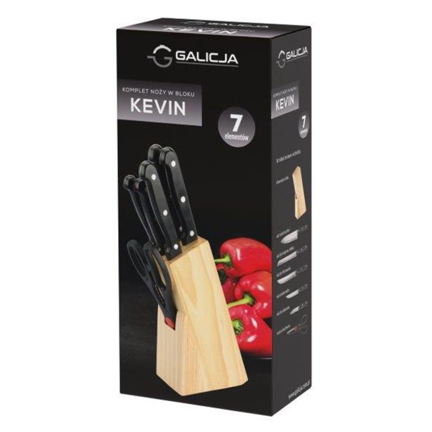 GARNITURA NOŽEV 7/1 SET V LESENEM BLOKU