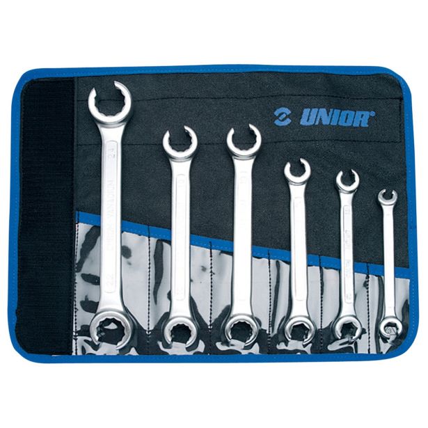 GARNITURA UKRIVLJENIH ODPRTIH OBROČNIH KLJUČEV UNIOR V TORBICI 8 - 24 MM/6-DELNA ART. 183/2CT (615467)