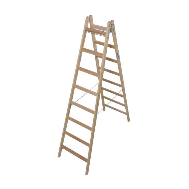 PROSTOSTOJEČA LESTEV KRAUSE STABILO 2X8 STOPNIC LESENA 2.15M