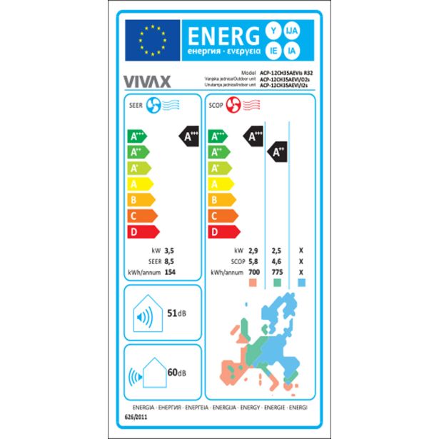 KLIMATSKA NAPRAVA VIVAX ACP-12CH35AEVIS 3.5KW