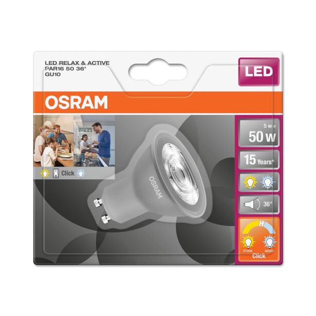 RAZNA LED ŽARNICA OSRAM ACT&REL PAR16 50 GU10 240V 5.5W/827-840 BL/1
