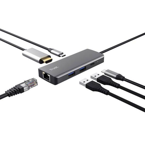ADAPTER TRUST MULTIPORT DALYX 6/1 USB-C ADAPTER ALUMINIJ