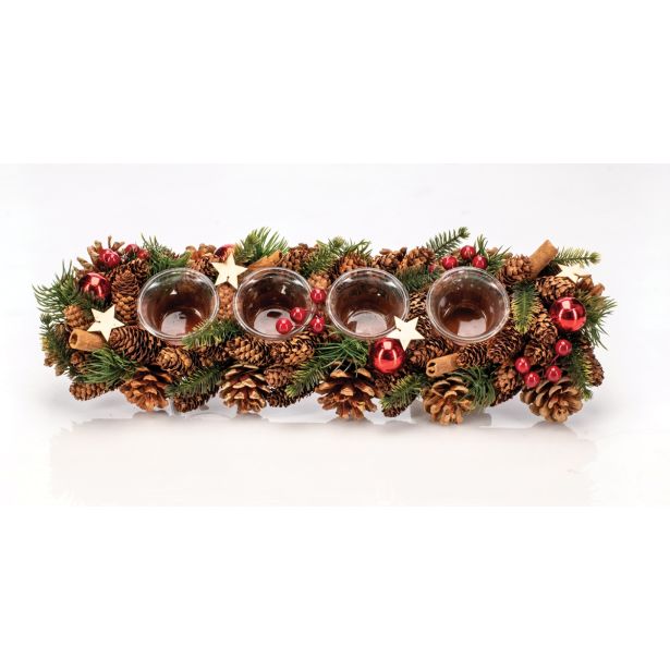 DEKORACIJA GLOSSTYLE ADVENTNA 44 CM S KOZARČKI ZVEZDICE