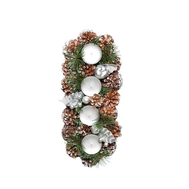 DEKORACIJA GLOSSTYLE ADVENTNA ZA 4 SVEČE 35X15 CM SORTIRANO