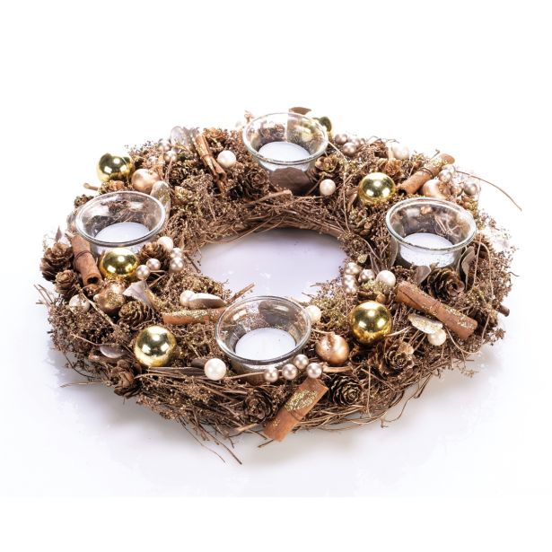 ADVENTNI NARAVNI VENČEK S CIMETOM FI 33 CM