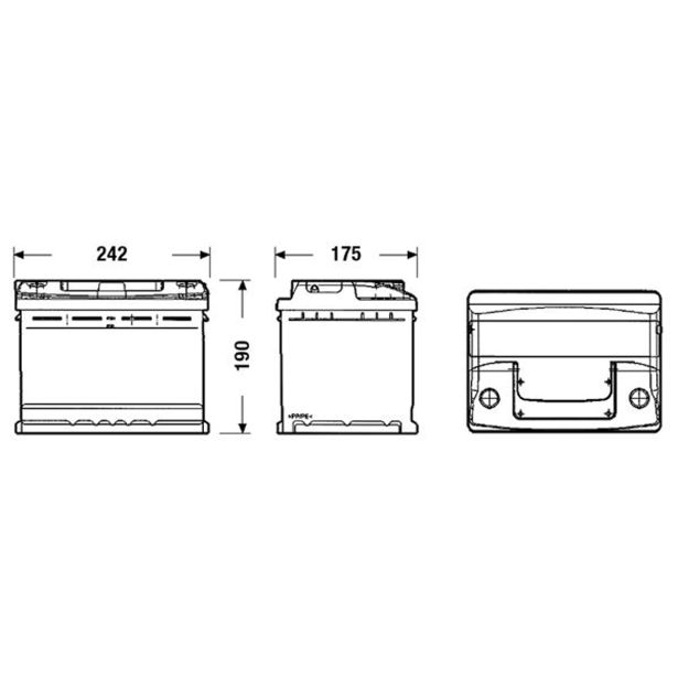 AKUMULATOR ZA AVTO EXIDE CLASSIC EC550 AH55 D+ 460A 242X175X190