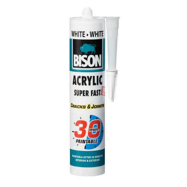 AKRILNA TESNILNA MASA BISON BELA 300 ML - 30 MIN