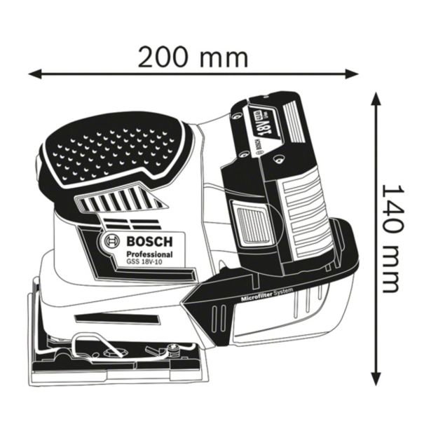 AKUMULATORSKI VIBRACIJSKI BRUSILNIK BOSCH PROFESSIONAL GSS 18V-10