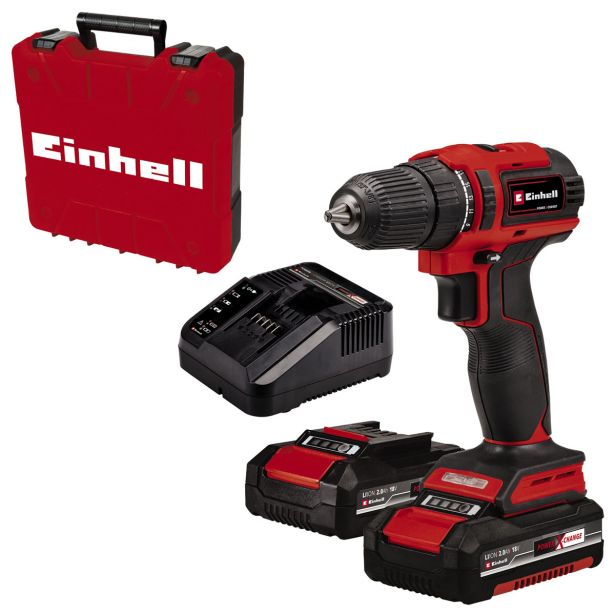 AKUMULATORSKI VRTALNIK EINHELL TE-CD 18/40 LI BL 2X18V 2AH; KOVČEK