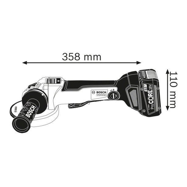 AKUMULATORSKI KOTNI BRUSILNIK BOSCH GWS 18V-10 PSC V L-BOXX-U