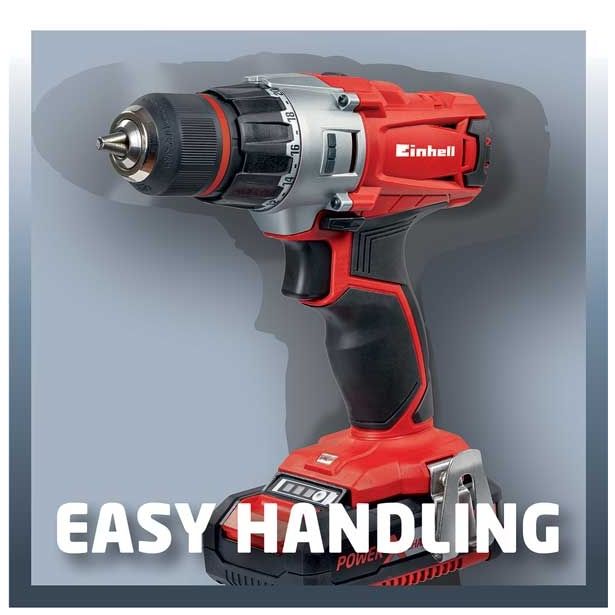 EINHELL AKUMULATORSKI VRTALNIK V SETU TE-CD 18 LI KIT (2 X 1.5 AH) POWER X-CHANGE Z 2 BATERIJAMA IN POLNILCEM