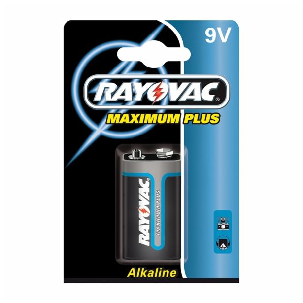 ALKALNI BATERIJSKI VLOŽEK RAYOVAC MAXIMUM PLUS 9V BL/1