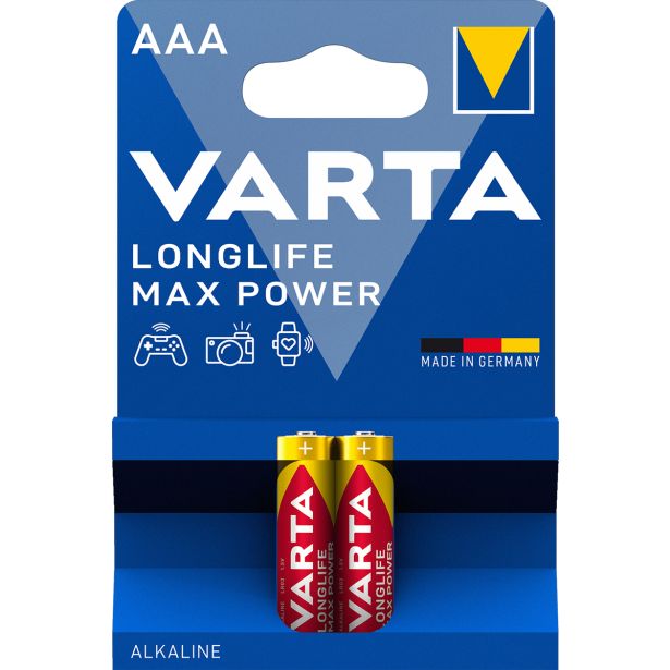 ALKALNI BATERIJSKI VLOŽEK VARTA LR03 1.5V MAX POWER 2 AAA 2/1