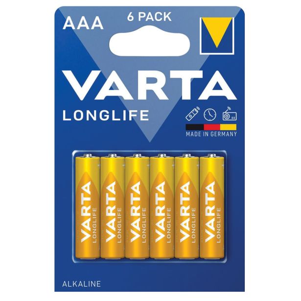 ALKALNI BATERIJSKI VLOŽEK VARTA LR03 LONGLIFE AAA 6/1