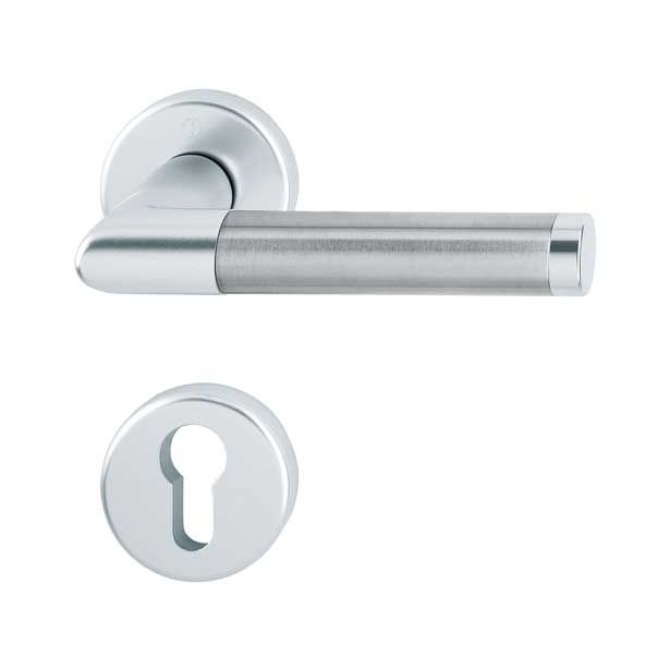 ALU KLJUKA ZA VRATA HOPPE AMSTERDAM Z ROZETO CIL. F1-F69