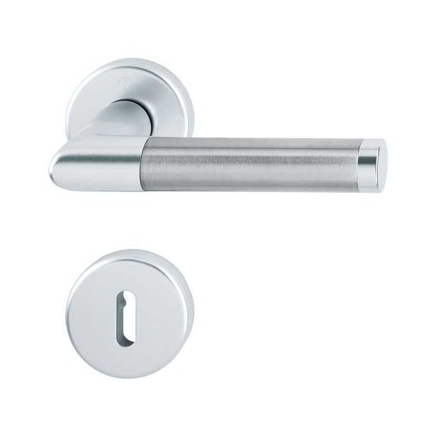 ALU KLJUKA ZA VRATA HOPPE AMSTERDAM Z ROZETO KLJUČ F1-F69