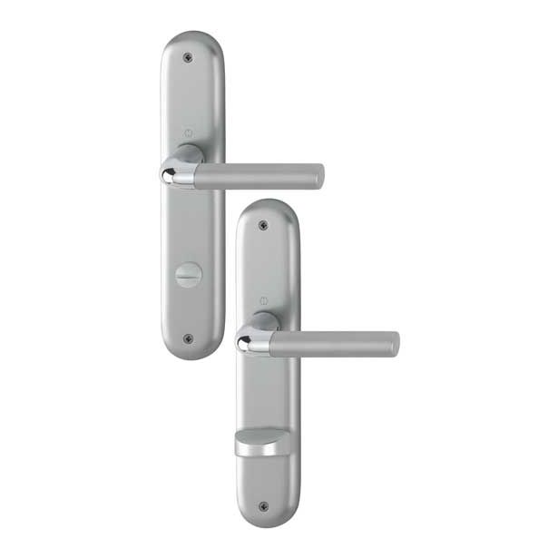 ALU KLJUKA ZA VRATA HOPPE BREMEN S ŠČITOM WC F49-F9-2