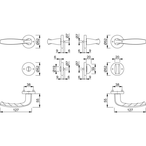 ALU KLJUKA ZA VRATA HOPPE NEW YORK Z ROZETO WC F-1