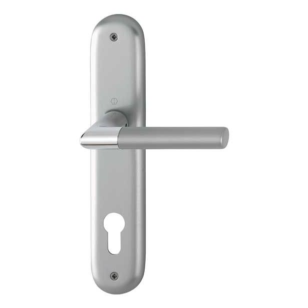 ALU KLJUKA ZA VRATA HOPPE LECCE S ŠČITOM CILINDER F49-F9-2