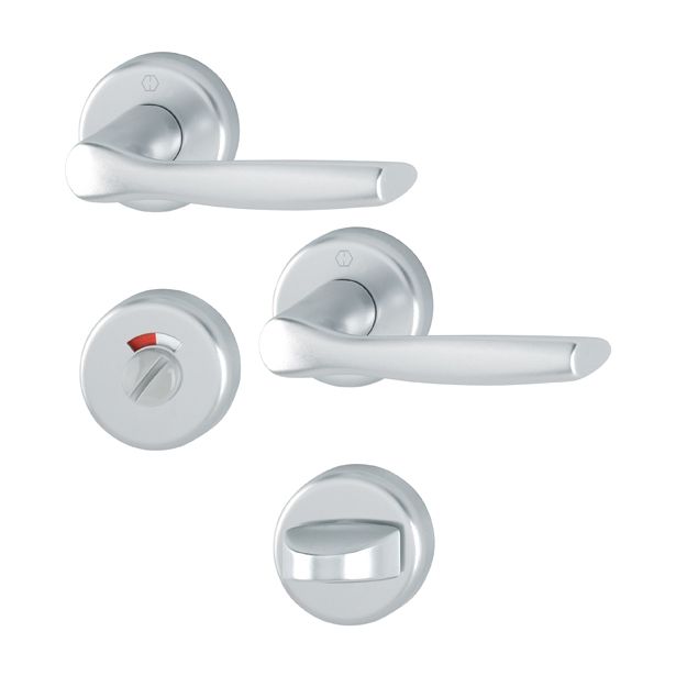 ALU KLJUKA ZA VRATA HOPPE MILANO Z ROZETO WC F-1