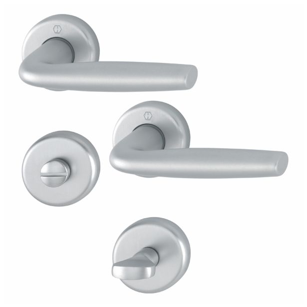 ALU KLJUKA ZA VRATA HOPPE MILOS Z ROZETO WC F94-1