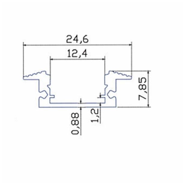 SESTAVNI DEL MENTES ALU PROFIL 1M VGRADNI MAT - KLIP ZAPENJANJE