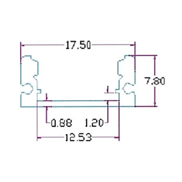 SESTAVNI DEL MENTES ALU PROFIL 1M NADGRADNI MAT - KLIP ZAPENJANJE