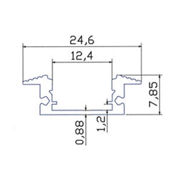 SESTAVNI DEL MENTES ALU PROFIL 2M VGRADNI MAT KLIP ZAPENJANJE