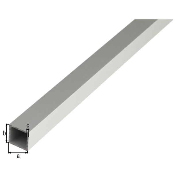 KVADRATNA CEV ALBERTS ALU, 10X10X1X1000 MM