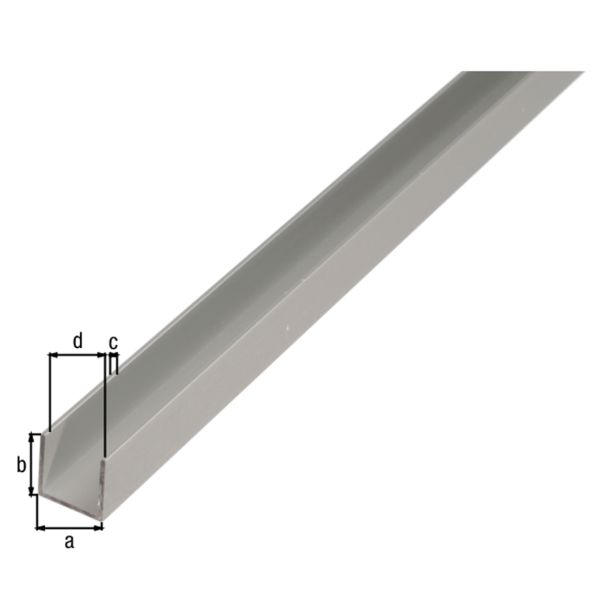 U-PROFIL ALBERTS ALU, 8X10X8X1.3X1000 MM