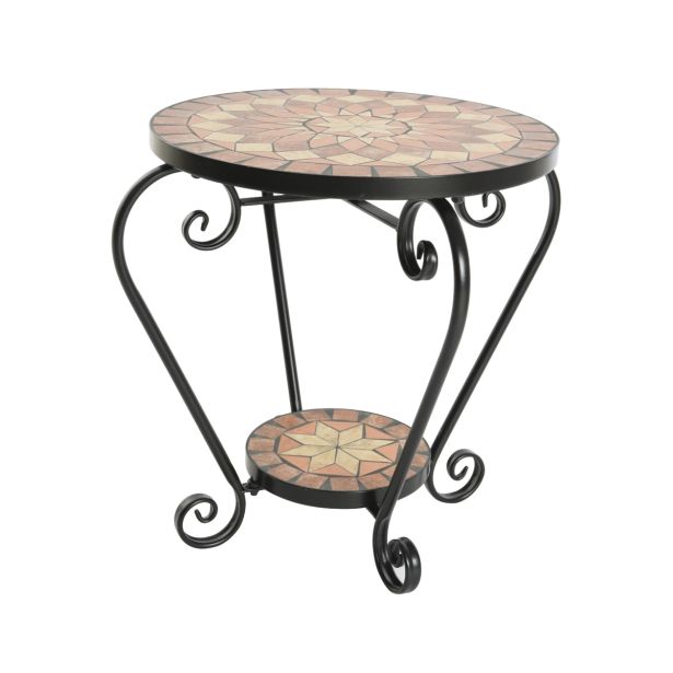 KOVINSKA MIZA DECORIS ANDORRA MOZAIK FI 40X44 CM