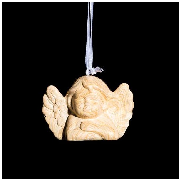 OKRASEK ZA JELKO GLOSSTYLE ANGEL 7 CM IMITACIJA LESA IZ KERAMIKE